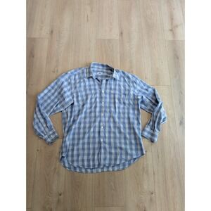 Brioni Dress Shirt Plaid Check Button Up Long Sleeve Made in Italy Men Medium